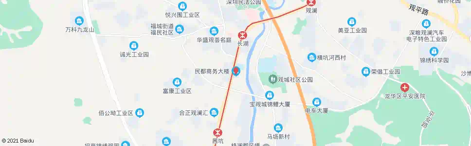 深圳观湖行政服务大厅_公交站地图_深圳公交_妙搜公交查询2025