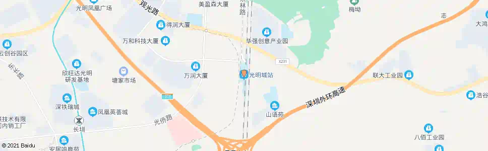 深圳光明城站路口_公交站地图_深圳公交_妙搜公交查询2025