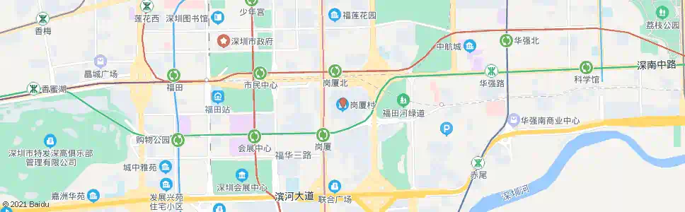 深圳岗厦村_公交站地图_深圳公交_妙搜公交查询2025
