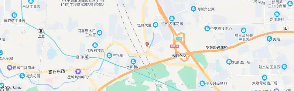 深圳水田社康中心_公交站地图_深圳公交_妙搜公交查询2025
