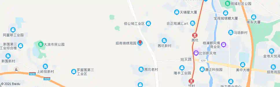 深圳观澜锦绣观园_公交站地图_深圳公交_妙搜公交查询2025