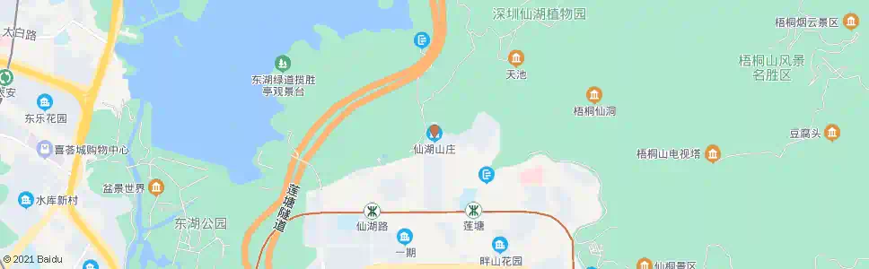 深圳仙湖山庄_公交站地图_深圳公交_妙搜公交查询2025