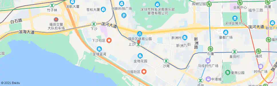 深圳体育公园南门_公交站地图_深圳公交_妙搜公交查询2025