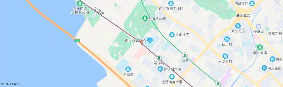 深圳西乡体育中心西_公交站地图_深圳公交_妙搜公交查询2025