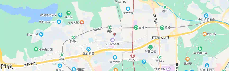 深圳梅林三村东_公交站地图_深圳公交_妙搜公交查询2025