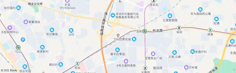 深圳坂田路口(西)_公交站地图_深圳公交_妙搜公交查询2025
