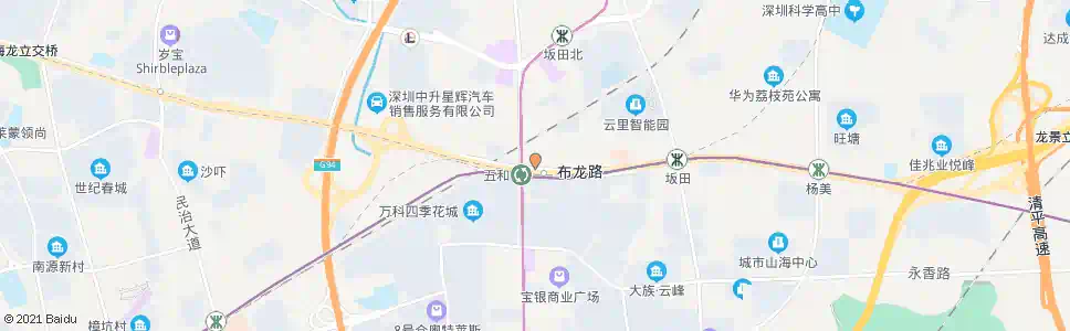 深圳坂田民营市场_公交站地图_深圳公交_妙搜公交查询2025