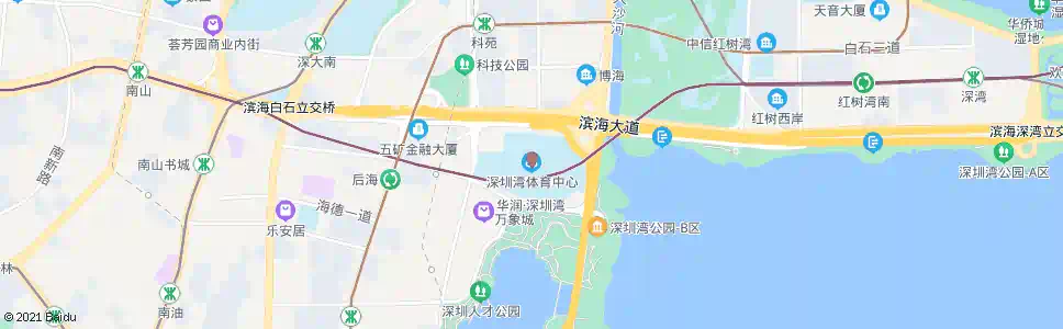 深圳深圳湾体育中心_公交站地图_深圳公交_妙搜公交查询2025