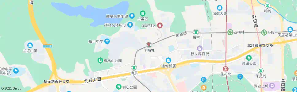 深圳梅林一村1_公交站地图_深圳公交_妙搜公交查询2025