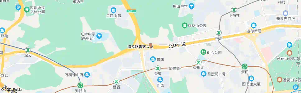 深圳北环香蜜立交_公交站地图_深圳公交_妙搜公交查询2025