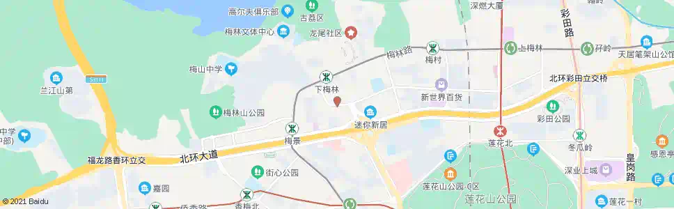 深圳下梅林市场_公交站地图_深圳公交_妙搜公交查询2025