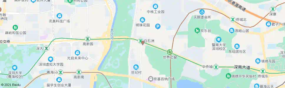 深圳白石洲地铁站总站_公交站地图_深圳公交_妙搜公交查询2025