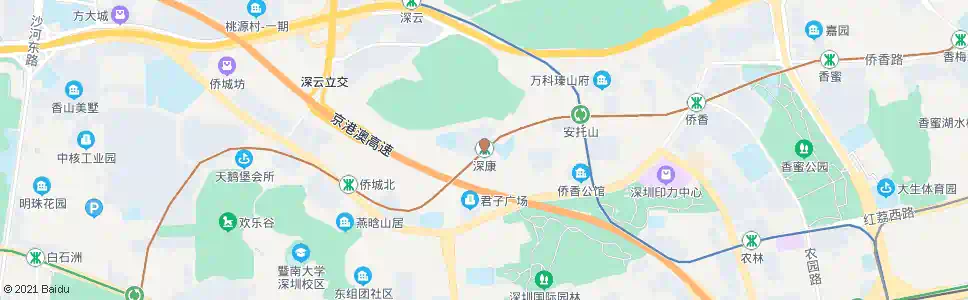 深圳深康站_公交站地图_深圳公交_妙搜公交查询2025