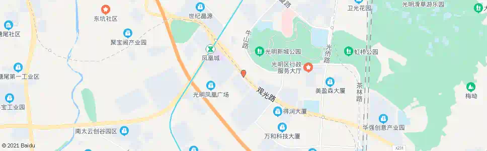 深圳光明管委会南_公交站地图_深圳公交_妙搜公交查询2025