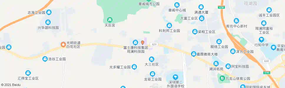 深圳观澜富士康南门_公交站地图_深圳公交_妙搜公交查询2025