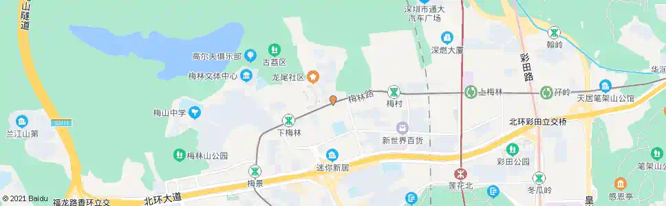 深圳梅林二村_公交站地图_深圳公交_妙搜公交查询2025