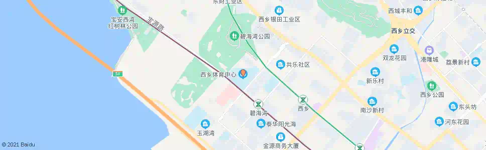 深圳西乡体育中心_公交站地图_深圳公交_妙搜公交查询2025