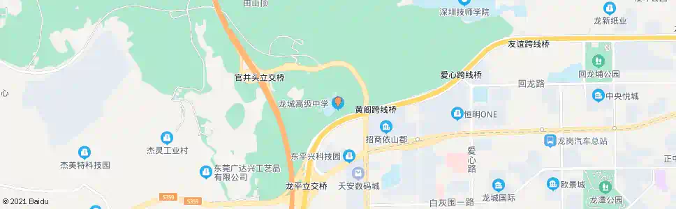 深圳龙城高级中学_公交站地图_深圳公交_妙搜公交查询2025
