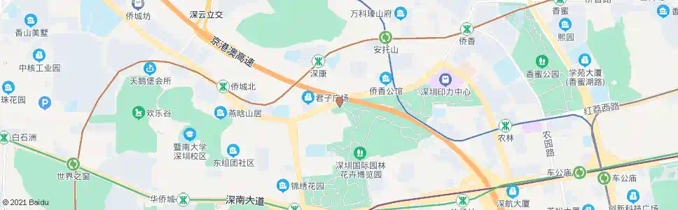 深圳园博园北门_公交站地图_深圳公交_妙搜公交查询2025