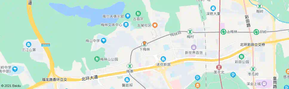 深圳下梅林_公交站地图_深圳公交_妙搜公交查询2025