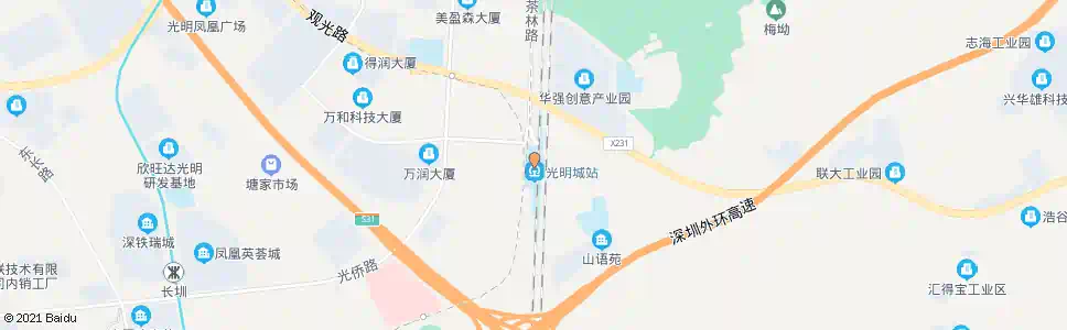 深圳光明城站_公交站地图_深圳公交_妙搜公交查询2025