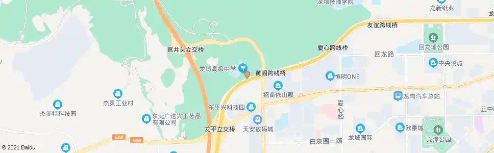 深圳龙城高级中学南_公交站地图_深圳公交_妙搜公交查询2025