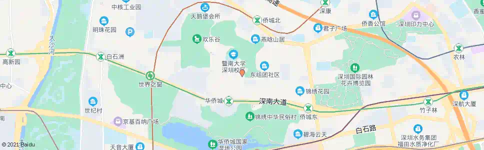 深圳华侨城小学_公交站地图_深圳公交_妙搜公交查询2025