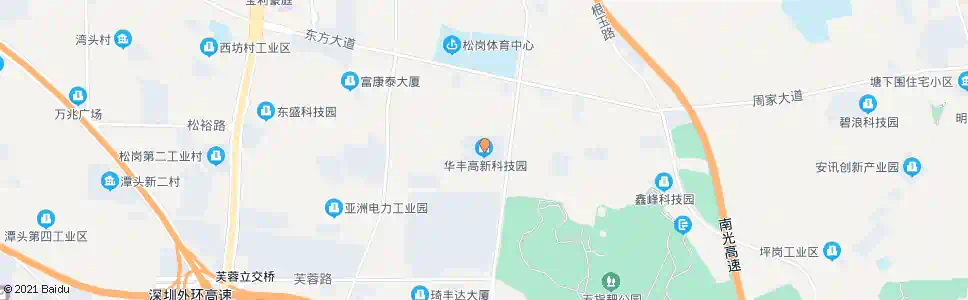 深圳松岗华丰科技园_公交站地图_深圳公交_妙搜公交查询2025