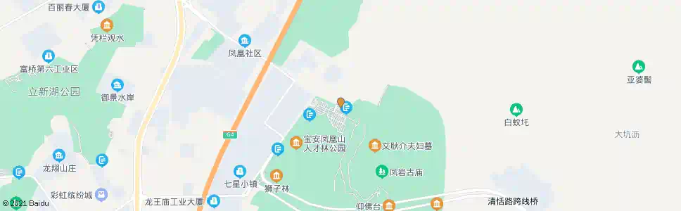 深圳凤凰山脚_公交站地图_深圳公交_妙搜公交查询2025