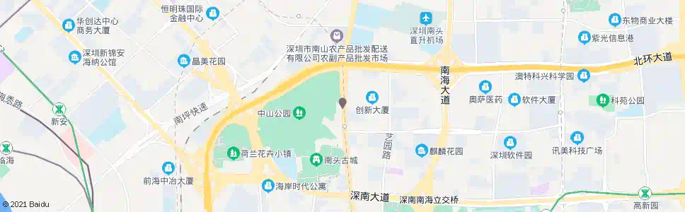 深圳中山公园东门_公交站地图_深圳公交_妙搜公交查询2025