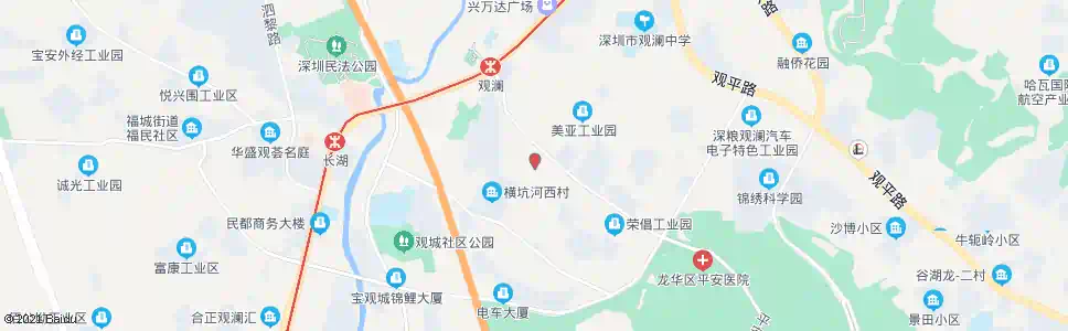深圳观澜河东村总站_公交站地图_深圳公交_妙搜公交查询2025
