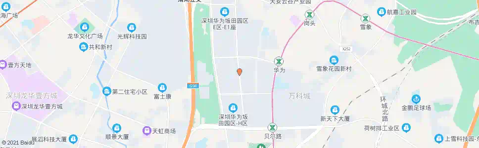 深圳华为生产中心北门_公交站地图_深圳公交_妙搜公交查询2025