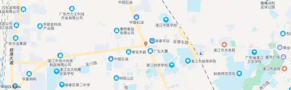 湛江金康路口_公交站地图_湛江公交_妙搜公交查询2025