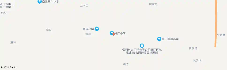 湛江舜广小学_公交站地图_湛江公交_妙搜公交查询2025
