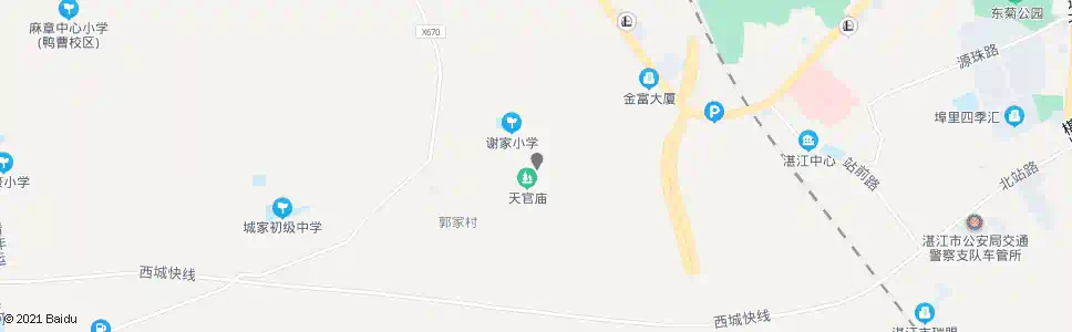 湛江谢家村_公交站地图_湛江公交_妙搜公交查询2025