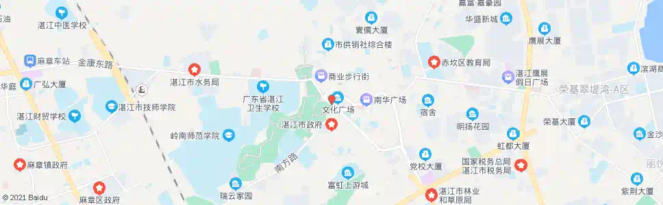湛江寸金公园_公交站地图_湛江公交_妙搜公交查询2025