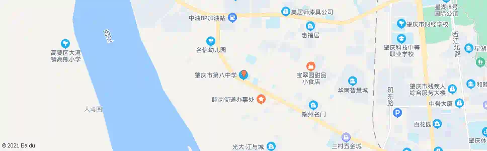 肇庆八中_公交站地图_肇庆公交_妙搜公交查询2025