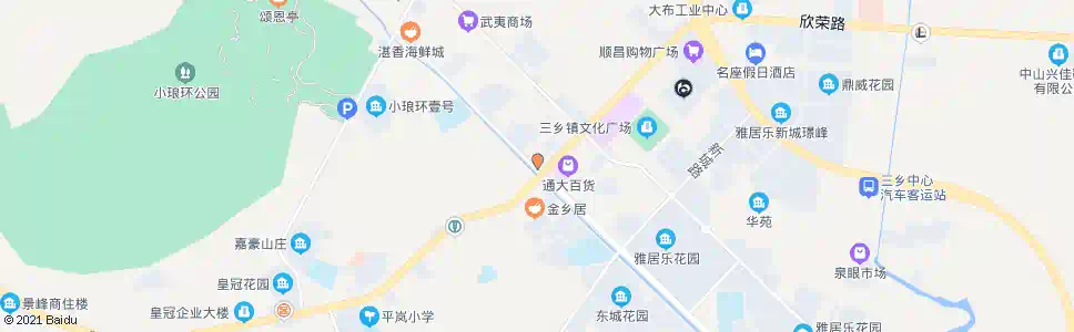 中山通大百货(三乡壹加壹)_公交站地图_中山公交_妙搜公交查询2025