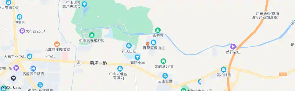 中山雍泉山庄_公交站地图_中山公交_妙搜公交查询2025
