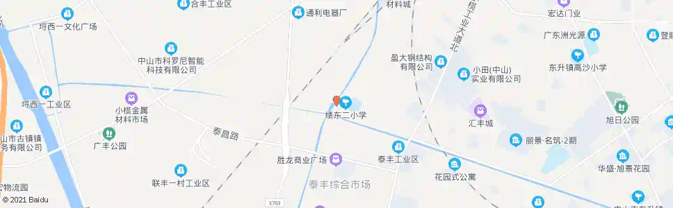 中山绩东二小学_公交站地图_中山公交_妙搜公交查询2025