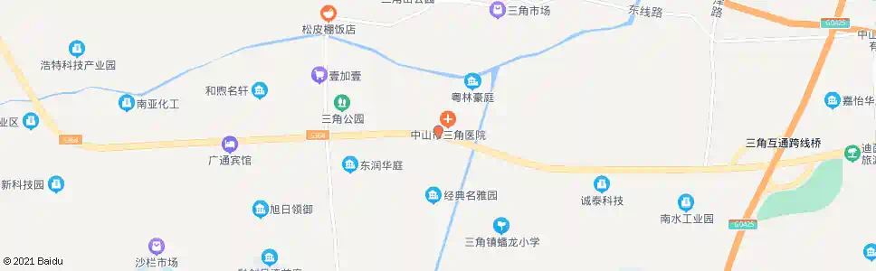 中山三角医院_公交站地图_中山公交_妙搜公交查询2025