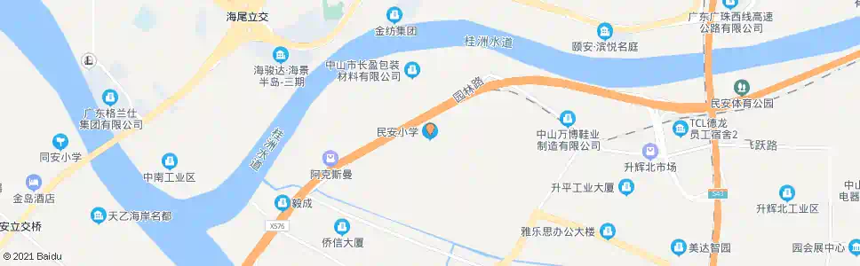 中山民安小学_公交站地图_中山公交_妙搜公交查询2025