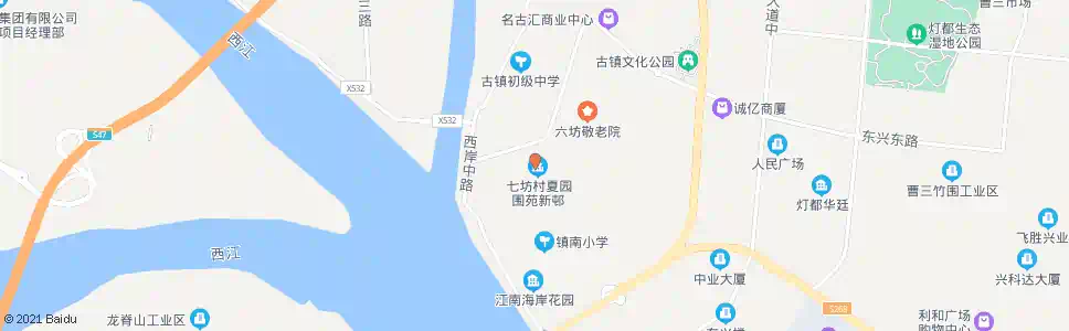 中山七坊夏园中心路_公交站地图_中山公交_妙搜公交查询2025