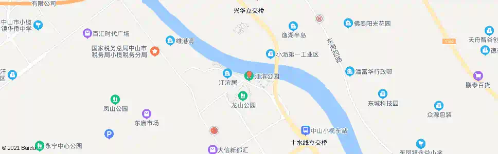 中山江滨公园东_公交站地图_中山公交_妙搜公交查询2025