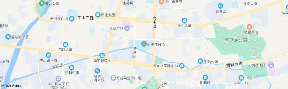 中山兴中体育场东_公交站地图_中山公交_妙搜公交查询2025