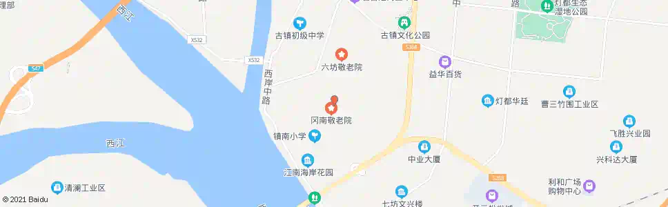 中山冈南村委会_公交站地图_中山公交_妙搜公交查询2025