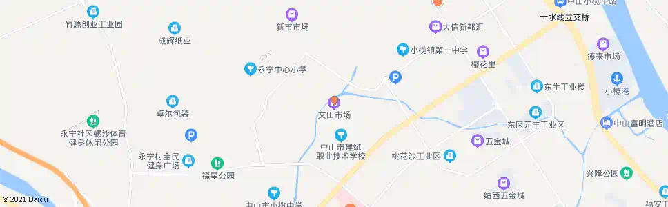 中山文田市场_公交站地图_中山公交_妙搜公交查询2025