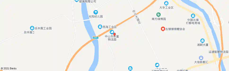 中山曙光物流园区_公交站地图_中山公交_妙搜公交查询2025