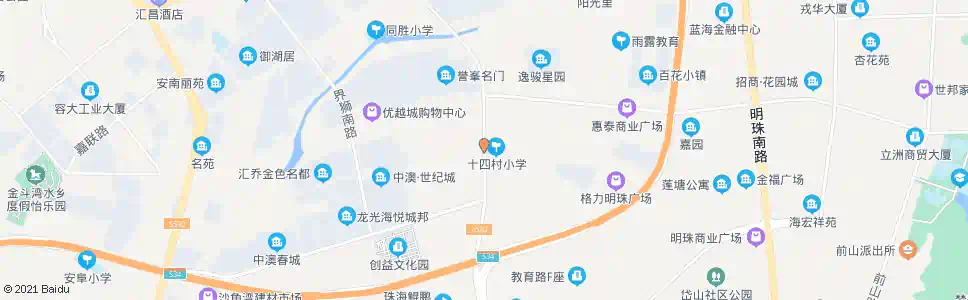 中山十四村村委_公交站地图_中山公交_妙搜公交查询2025