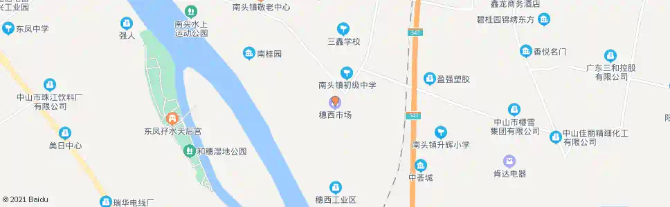 中山穗西市场_公交站地图_中山公交_妙搜公交查询2025